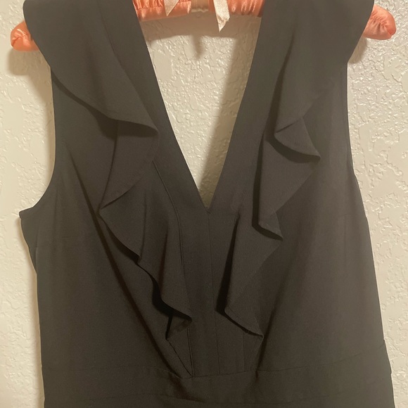 Bar III Romper Black Sleeveless Ruffled | Size 12 - Picture 7 of 8